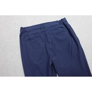 Cuts Jogger Pants Mens Large Blue 34x30 Polyester Elastic Waist Cuffed Business